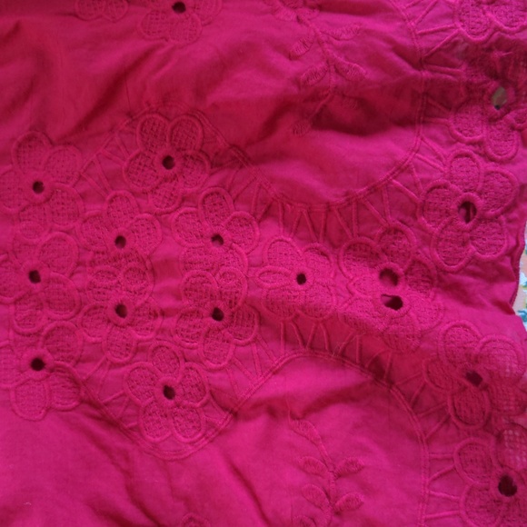 Johnny Was Cotton V-neck Embroidered Tunic in Magenta Size L Style: C24917-DL - Picture 6 of 8
